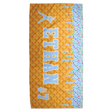 Load image into Gallery viewer, Ice Cream Drip Baseball Beach Towels (3 sizes and 5 color choices starting at $29.99)