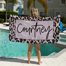 Load image into Gallery viewer, Leopard Print Beach Towel (3 sizes and 3 designs starting at $29.99)