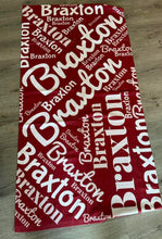 Load image into Gallery viewer, Collage Beach Towel ( 3 sizes and 51 color choices starting at $29.99)