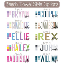 Load image into Gallery viewer, Multi Color Outline Beach Towel ( 3 sizes and 10 color choices Starting at $29.00)