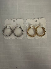 Load image into Gallery viewer, Gold 18K Stainless Steel Circle Ball Hoop Earrings Silver