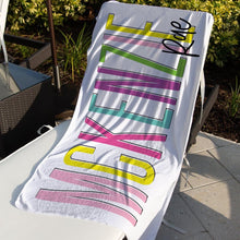 Load image into Gallery viewer, Multi Color Outline Beach Towel ( 3 sizes and 10 color choices Starting at $29.00)