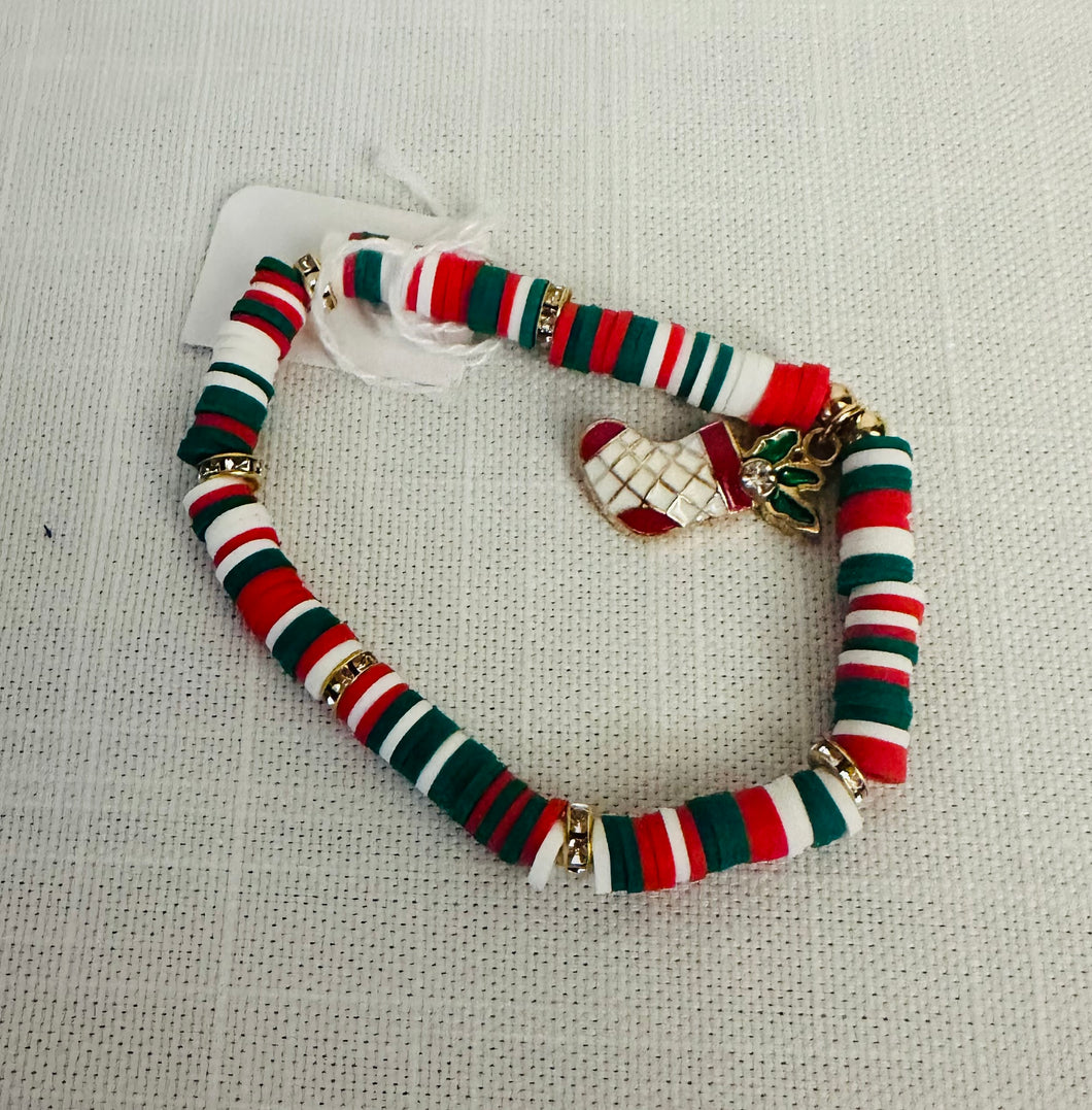 Christmas Stretch Bracelet with Stocking