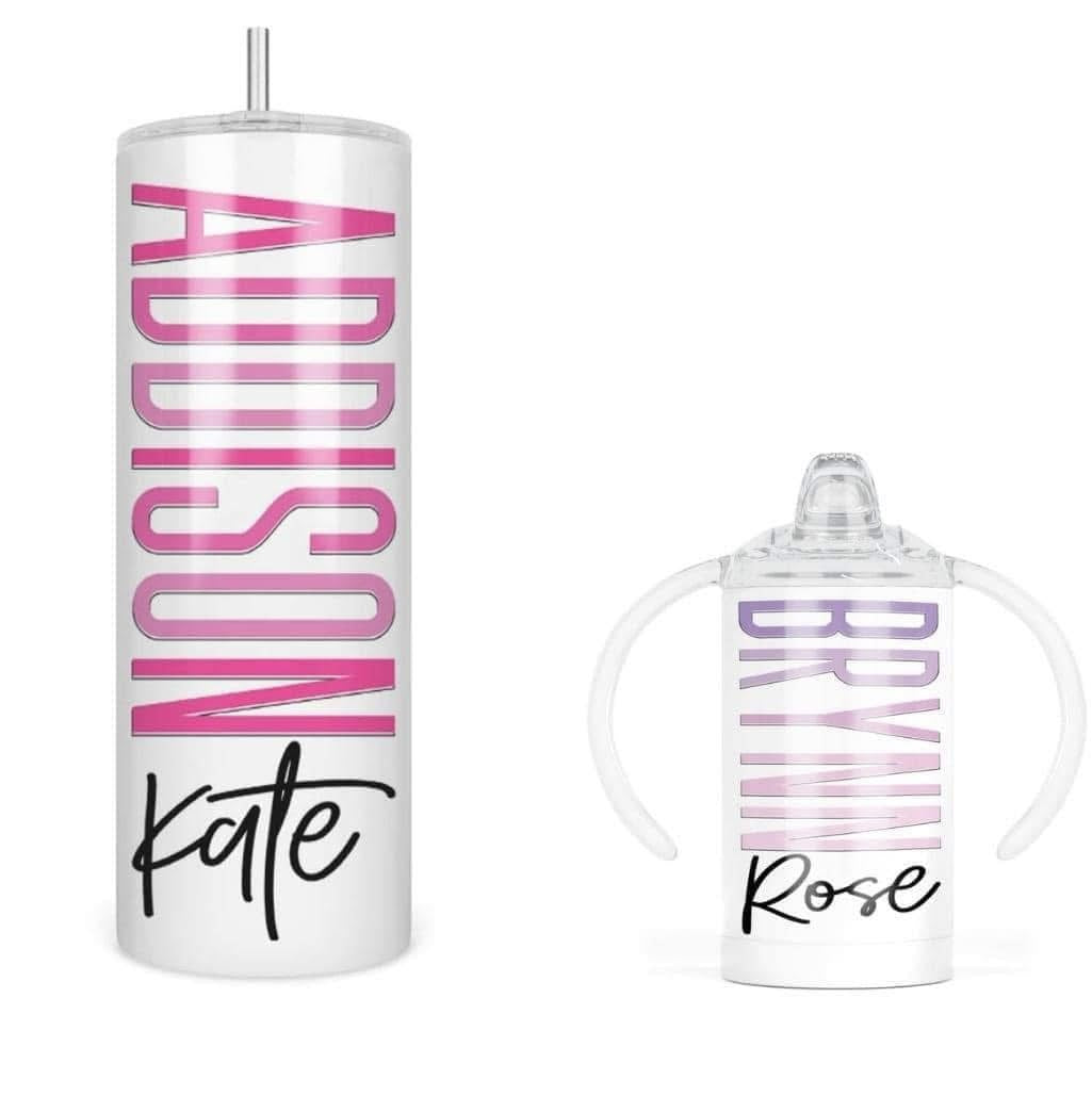 Name Outline Tumblers (2 sizes and Starting at $25.00)