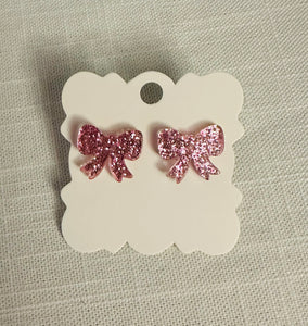 Pink Bow Earrings
