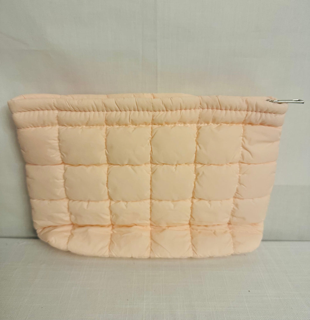 Quilted Puffy Cosmetic Bag Light Pink