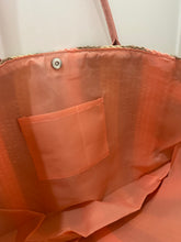 Load image into Gallery viewer, Natural Brown Stripe Tote with Pink
