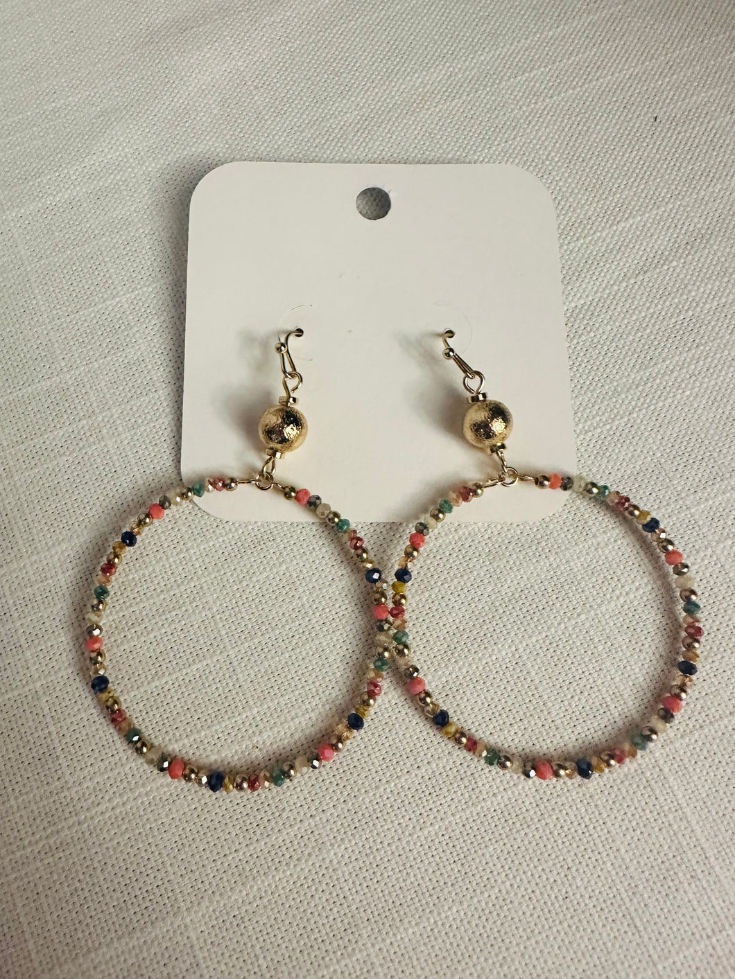 Multi Crystal Hoop Earrings