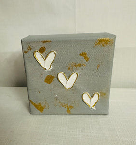 Hand Painted Textured Mini Heart Canvas