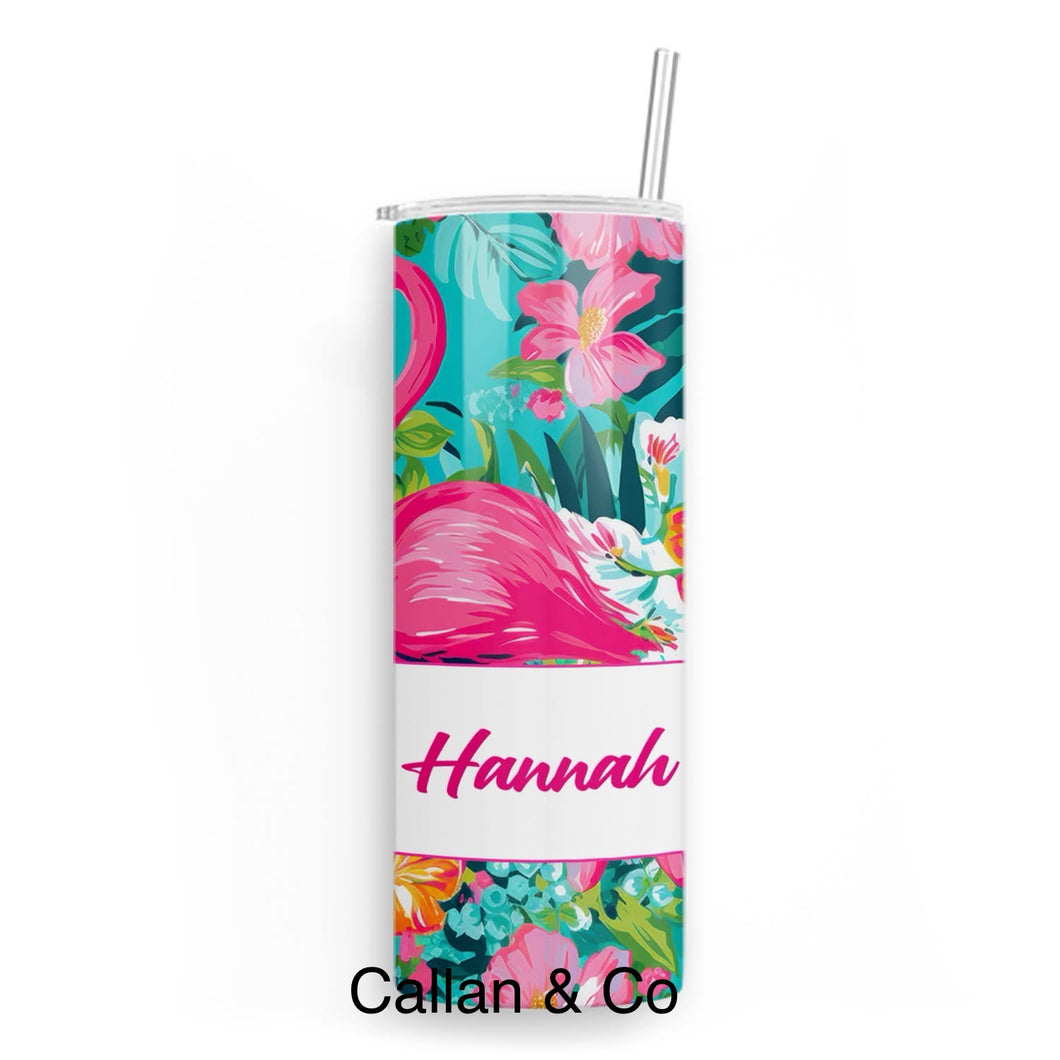Preppy in Pink Flamingo Tumbler