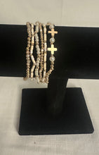 Load image into Gallery viewer, Gold Cross Stretch Bracelet Set
