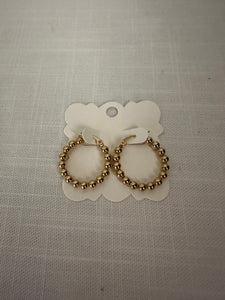 Gold 18K Stainless Steel Circle Ball Hoop Earrings