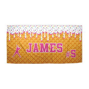 Ice Cream Drip  Baseball Beach Towels (3 sizes and 5 color choices starting at $29.99)