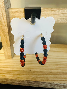 Game Day Earrings Orange & Navy