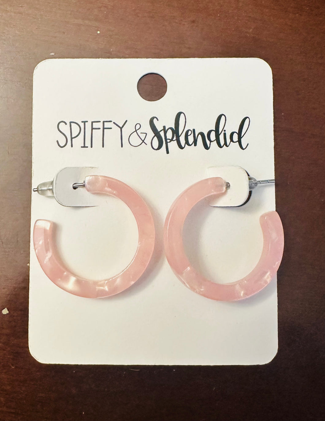 Small Acrylic Pink Cami Earring