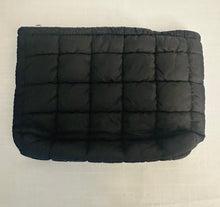 Load image into Gallery viewer, Quilted Puffy Cosmetic Bag Black

