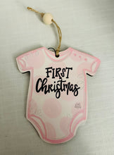 Load image into Gallery viewer, Wooden Baby’s First Pink Christmas
