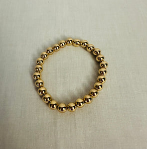 Gold Stretch Bracelet Large Beads