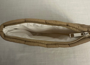 Quilted Puffy Cosmetic Bag Tan