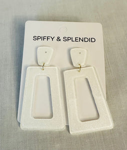 Avery White Earrings