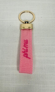 Phi Mu Embroidered Keychain