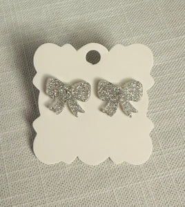 Silver Bow Earrings