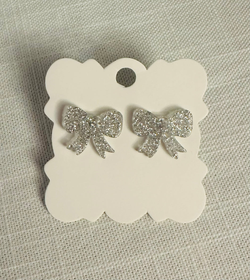 Silver Bow Earrings