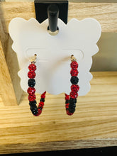 Load image into Gallery viewer, Game Day Earrings Red &amp; Black
