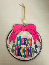 Load image into Gallery viewer, Wooden Merry and Bright Bow Ornament
