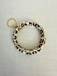 Leopard Fabric Key Ring