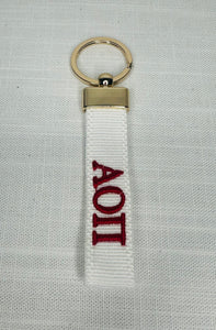 Alpha Omicron Pi Embroidered Keychain