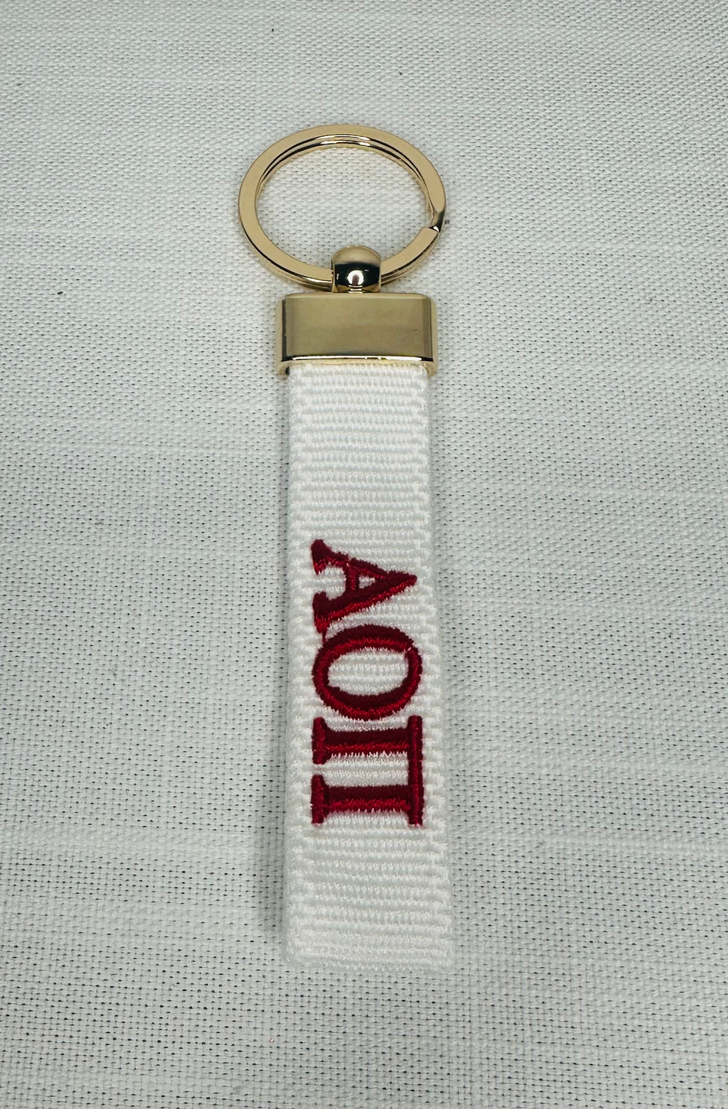 Alpha Omicron Pi Embroidered Keychain
