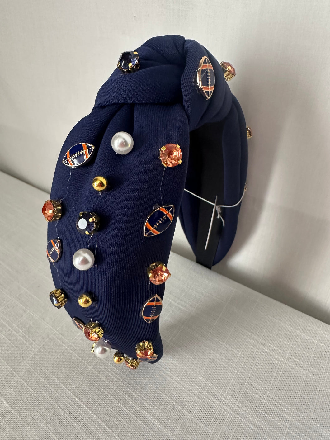 Game Day Headband Orange and Navy