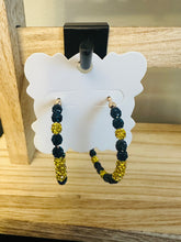 Load image into Gallery viewer, Game Day Navy and Gold Earrings
