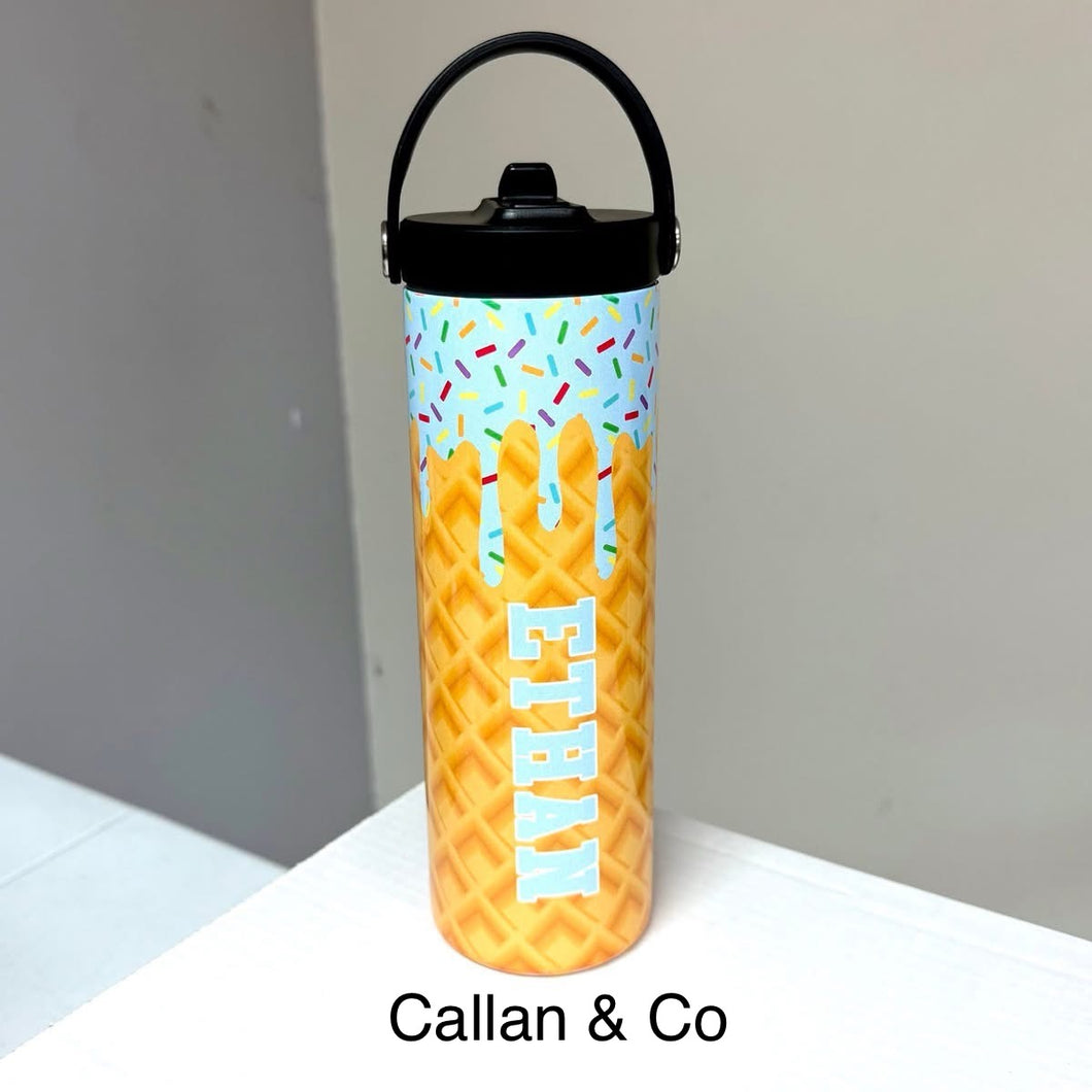 Ice Cream Drip Tumblers (Plain, Baseball or Softball)
