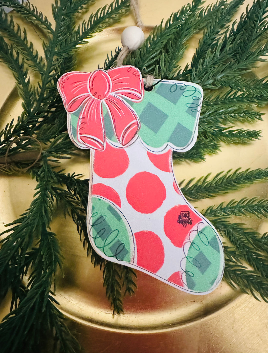 Wooden Stocking Ornament