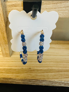 Game Day Earrings Blue & White