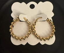 Load image into Gallery viewer, Gold 18K Stainless Steel Circle Ball Hoop Earrings
