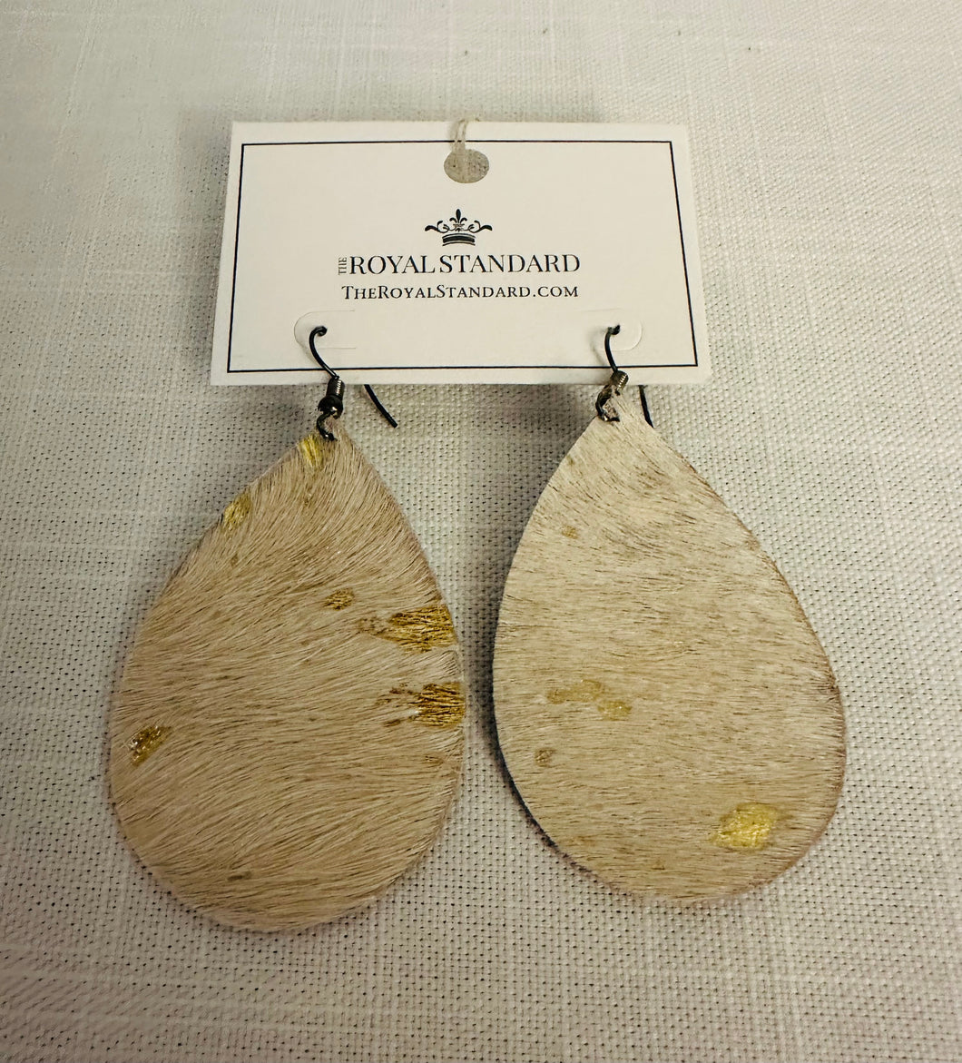 Speckled Metallic Hide Earrings