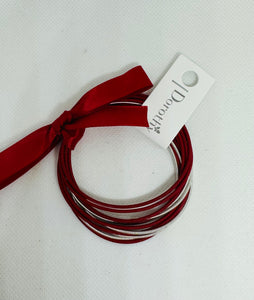 Red and White String Bracelets