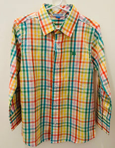 Rainbow Gingham Button Down Shirt