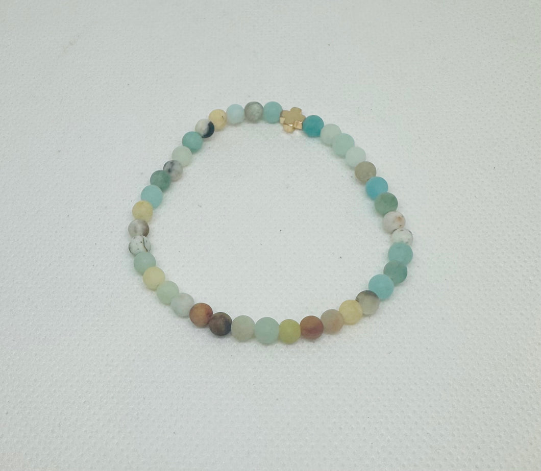 Boho Cross Natural Stone Bracelet