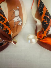Load image into Gallery viewer, Scarf Pearl Magnetic Scarf Orange
