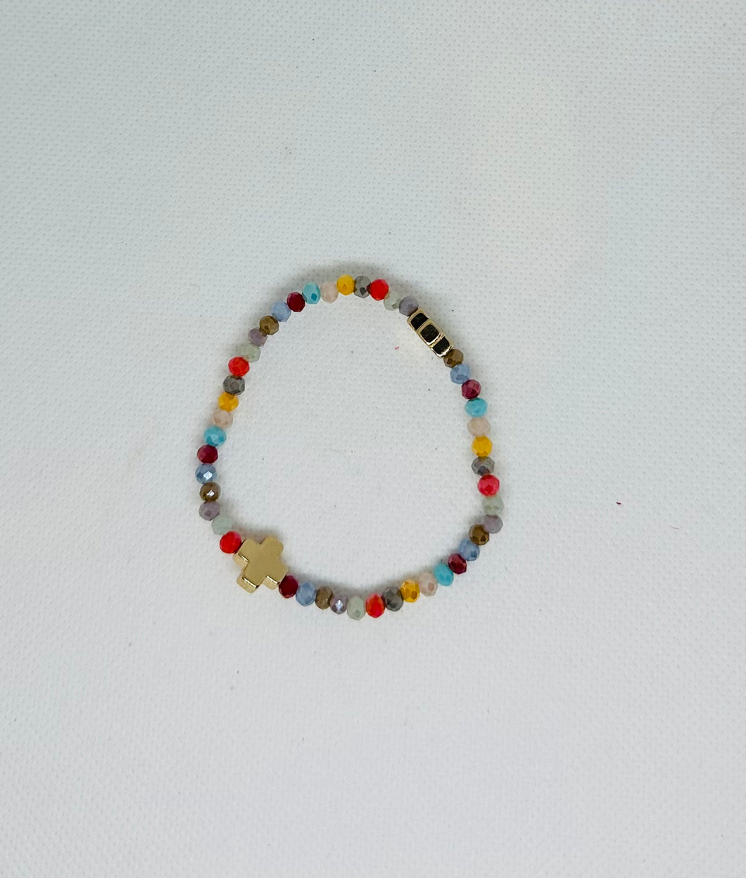 Multi Color Bracelet with Cross