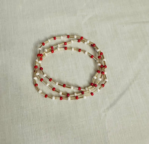 Set of 3 Red and White Bracelets