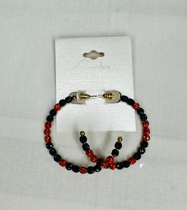 Game Day Earrings Red & Black