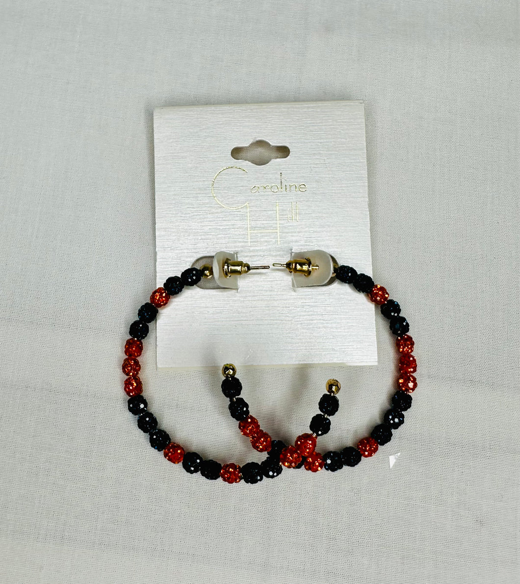 Game Day Earrings Red & Black