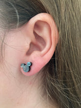 Load image into Gallery viewer, Black Glitter Mickey Mouse Studs
