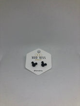 Load image into Gallery viewer, Black Glitter Mickey Mouse Studs
