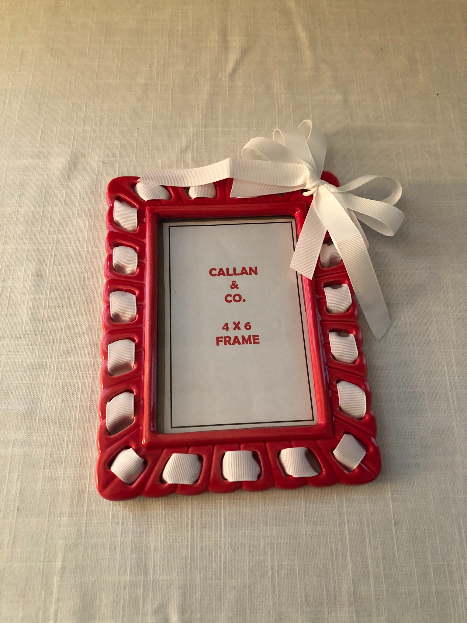 4x6 Red Picture Frame with White Ribbon – Callan & Co.